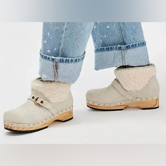 Free People Oak Clog Boots Dusty Bunny Sz 7.5 - Picture 1 of 12